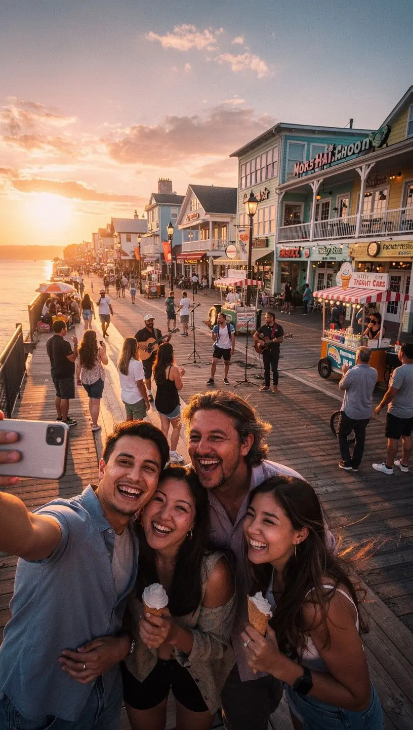 Community event in a vibrant urban setting.